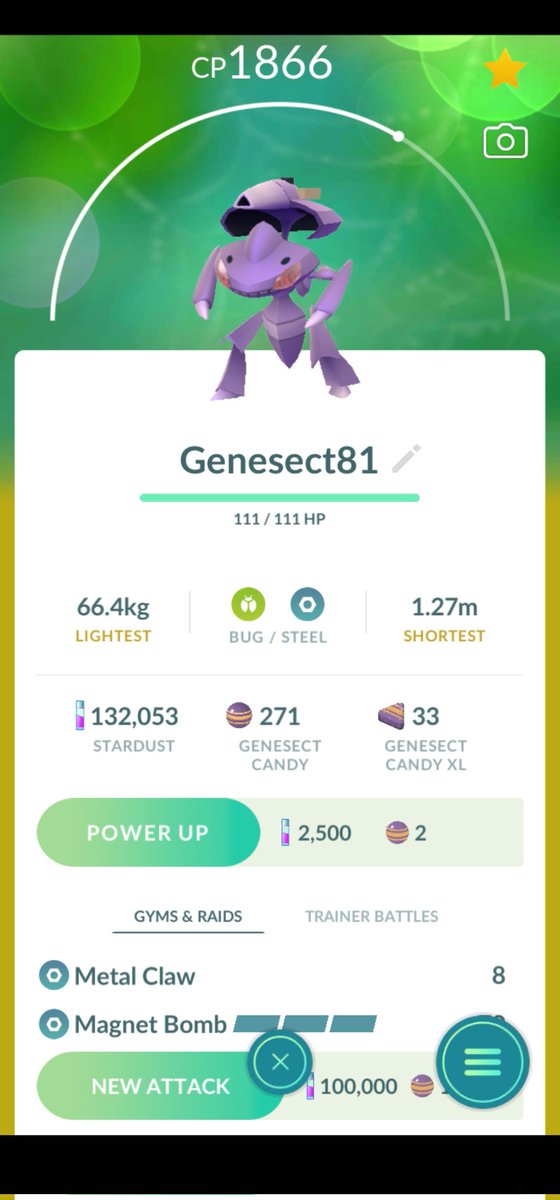 N3GANTheReaper's tweet photo. Here's one of my 5 shiny not turned on. New move not turned on mons which cost me 5 expensive raid passes #IHaveCovid #HelpUsNiantic
@Omnisek @_ZoeTwoDots @ProPlanty @JSmiggles @MYSTIC7 @00Shiftyy00 @NatoMom62 #Genesect https://t.co/CucB5WYPgj