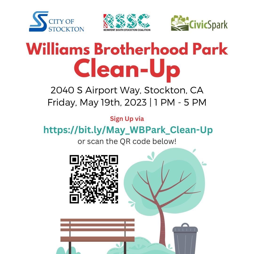 Join us on Friday May 18th to help clean up Williams Brotherhood Park! The goal of this event is to ensure visitors have a safe and enjoyable environment. This is a great volunteer opportunity to keep our parks safe and as beautiful as possible! 

form.jotform.com/231016997875166