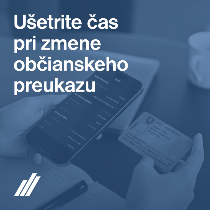 Prinášame jedinečnú službu, vďaka ktorej ušetríte čas. Pri vydaní nového občianskeho preukazu sa už nemusíte ponáhľať do banky oznámiť nové údaje. Aktualizáciu zabezpečíme automaticky na základe informácií z Evidencie občianskych preukazov. 

Viac na tatrabanka.sk/sk/novy-obcian…