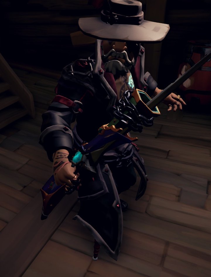 THE_SYWI's tweet photo. Tired of all those doublegunners or sword abusers?
We've got something for you!

Introducing:
Blundass (or Cutler the name's up to you)
#SeaOfThieves https://t.co/3Q9iMQUlc6