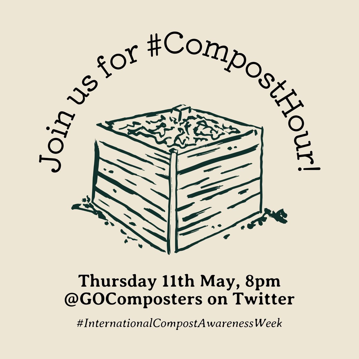 GOComposters's tweet photo. Want to get answers to your composting queries? Our team of #composting experts are holding a special #CompostHour to celebrate #InternationalCompostAwarenessWeek between 8-9pm on 11th May. Simply message us your question, tagging #CompostHour and we’ll try to answer it! https://t.co/fP0UP14LtK