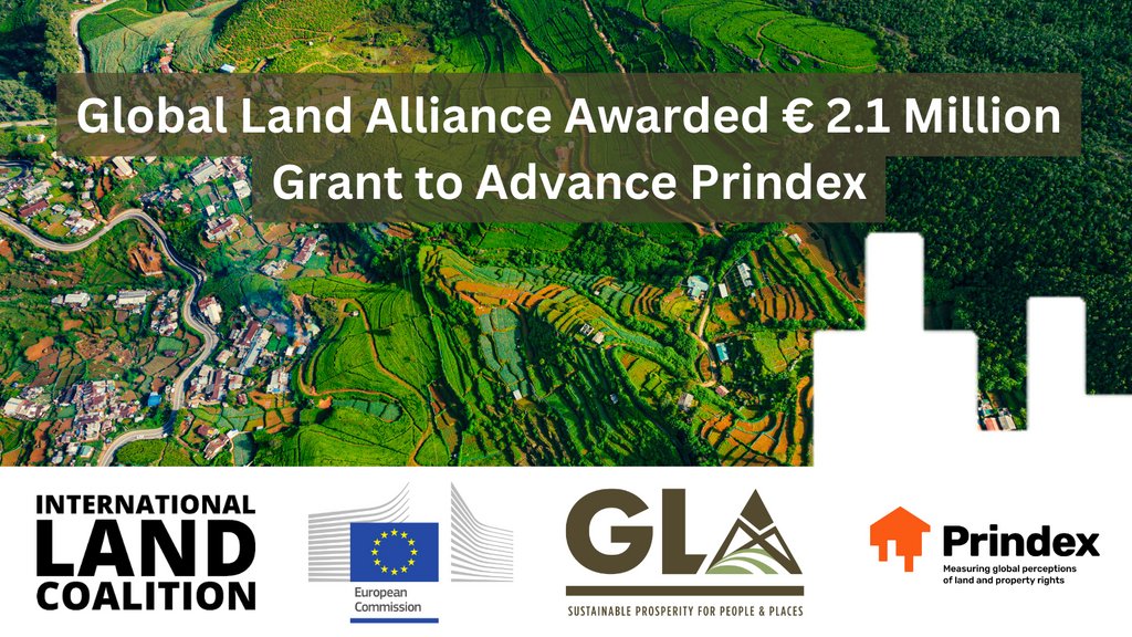 Global Land Alliance (@globallandallia) on Twitter photo GLA has been selected by the <a href="/EU_Commission/">European Commission</a> to receive a €2.1 million grant to further develop <a href="/PrindexGlobal/">Prindex</a> with the <a href="/landcoalition/">Land Coalition</a>
The new funding underscores the importance of perceptions to #land and #property rights.
Learn more ⬇️
globallandalliance.org/gla-news/globa… GLA has been selected by the <a href="/EU_Commission/">European Commission</a> to receive a €2.1 million grant to further develop <a href="/PrindexGlobal/">Prindex</a> with the <a href="/landcoalition/">Land Coalition</a>
The new funding underscores the importance of perceptions to #land and #property rights.
Learn more ⬇️
globallandalliance.org/gla-news/globa…