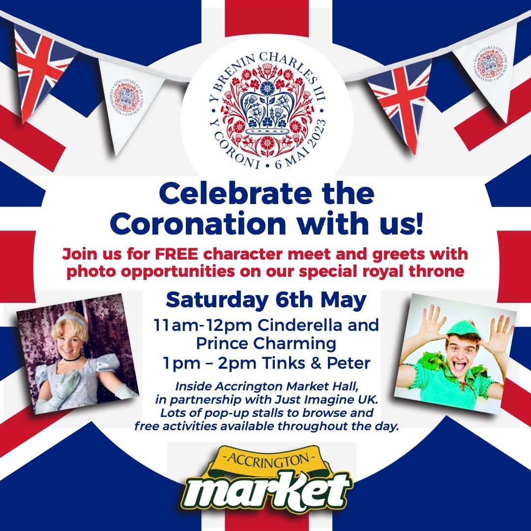 📣 Reminder - Fancy FREE family-friendly activities this Coronation weekend?🇬🇧

Head down on Saturday 6th May for free crafts, activities and character meet &amp; greets with Just Imagine UK! 👑

📌 For more info, head to: hyndburnbc.gov.uk/events/coronat…