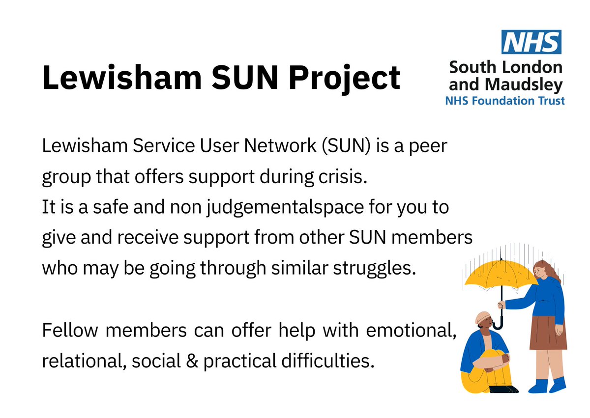 The #Lewisham Service User Network (SUN Project) offer Peer support ...