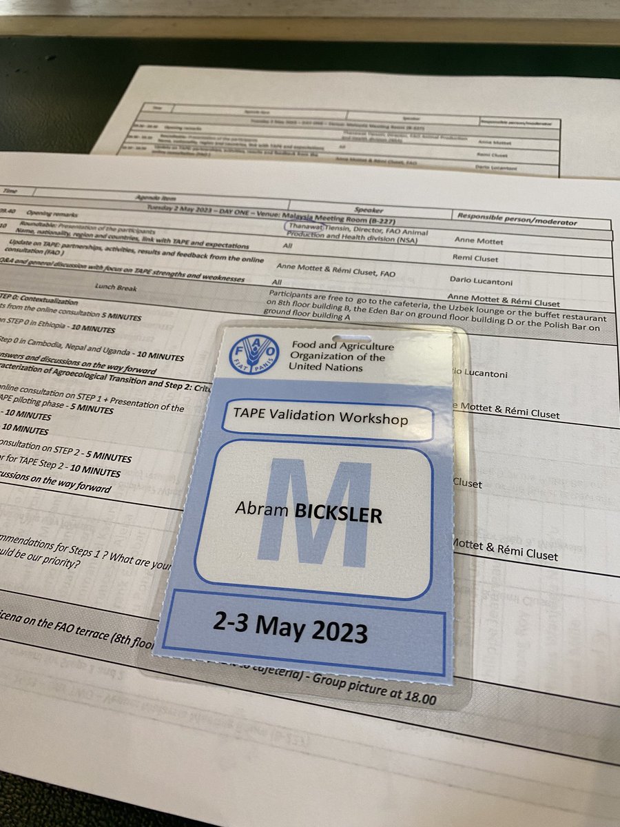 Happy to be back at FAO for the TAPE validation workshop! #TAPE #FAO #agroecology #echofightshunger