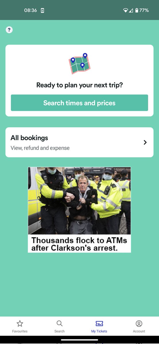 kinemat0's tweet photo. @thetrainline are you aware that your app is displaying fake news headlines to your customers? https://t.co/4enHvTUaZ8