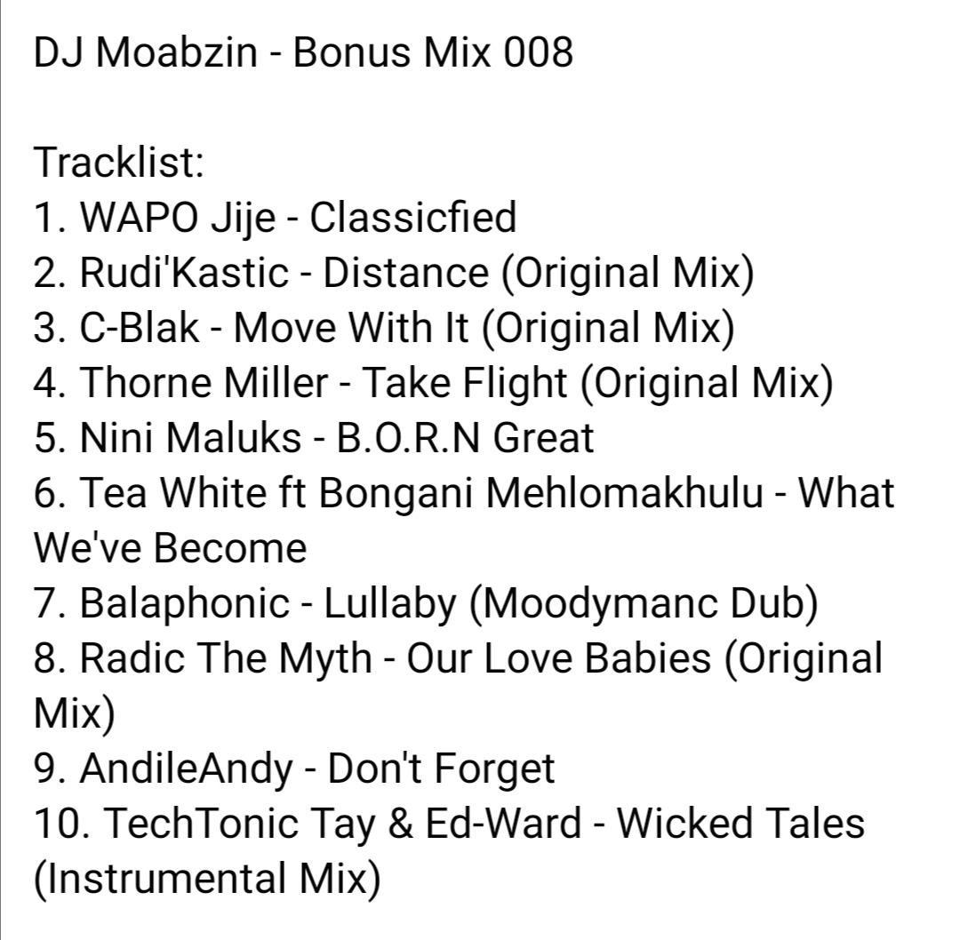 DJMOABZIN_EB's tweet photo. DJ Moabzin - Bonus Mix 008
Link:
https://t.co/LRF3uKfeeK
Enjoy! π
#DeepHouseIsLife
#BonusMixes https://t.co/cCNyV0WB8D