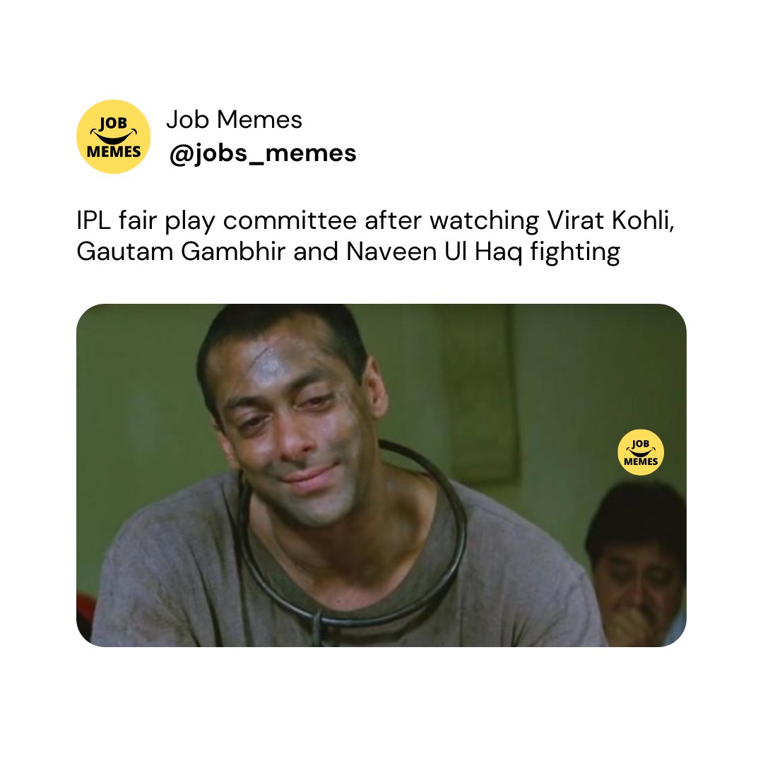 job_memes's tweet photo. IPL 2023 Fight scenes  be like this for BCCI fair play committee

#jobmemes #jobmeme #bcci #ipl #ipl2023 #cricket #cricketmemes #cricketfans #instagrammemes #memes #desimemes #viralmemes #viratkohli #gautamgambhir #naveenulhaq #lsg #rcb #LSGvsRCB https://t.co/xcciXjmbcW