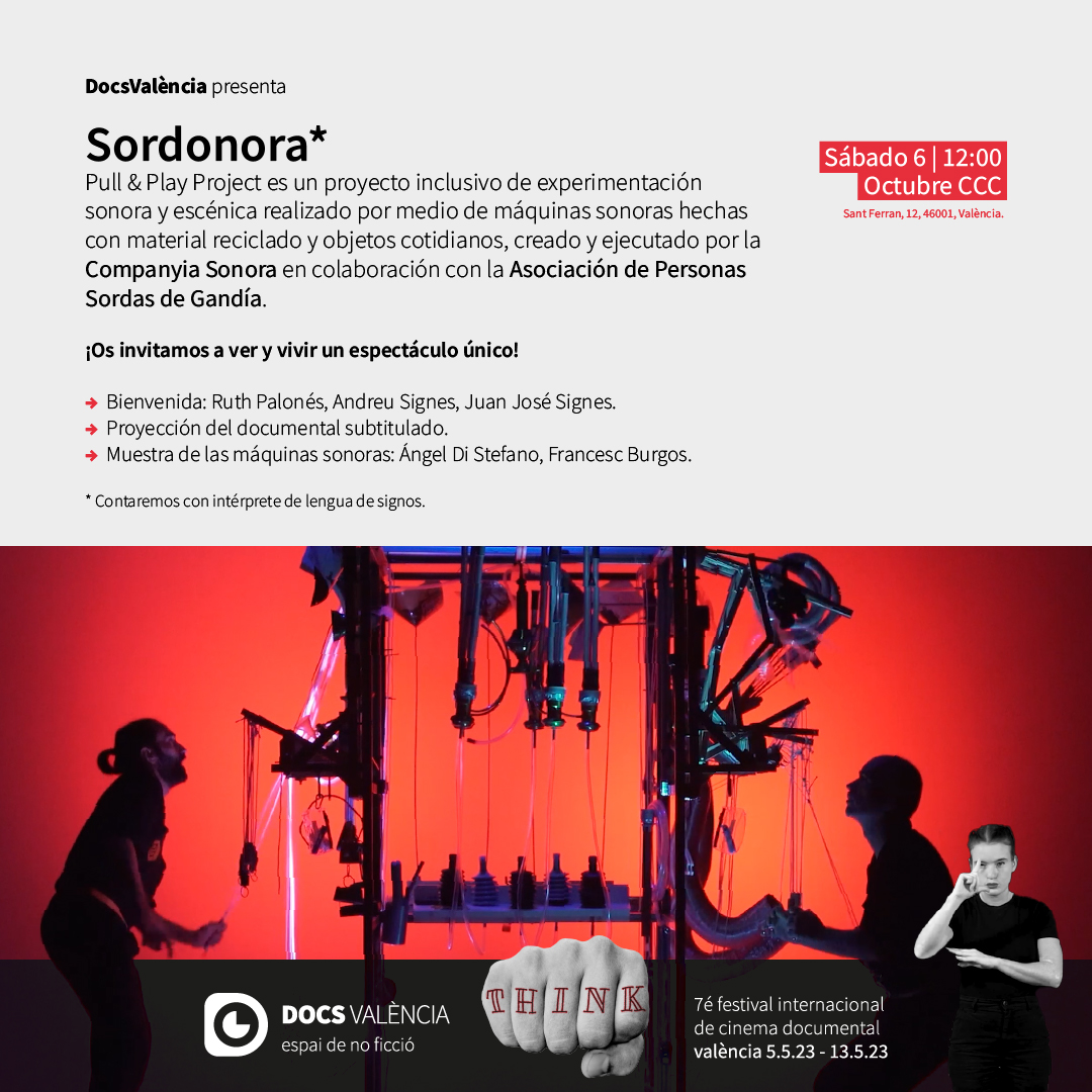 avav_valencia's tweet photo. #RecomanacióImprescindible
Aquest 6 de maig, en el marc de @DocsValencia, tindrà lloc un projecte inclusiu únic d'experimentació sonora i escènica: #Sordonora, creat i executat per la #CompanyiaSonora en col·laboració amb @Apesorga93 https://t.co/KQoPn33cVG