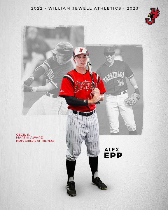 JewellCardinals's tweet image. The 2023 Cecil Martin Award recipient for Men's Athlete of the Year ⤵️

🏆 Alex Epp 🏆

@Jewell_Baseball