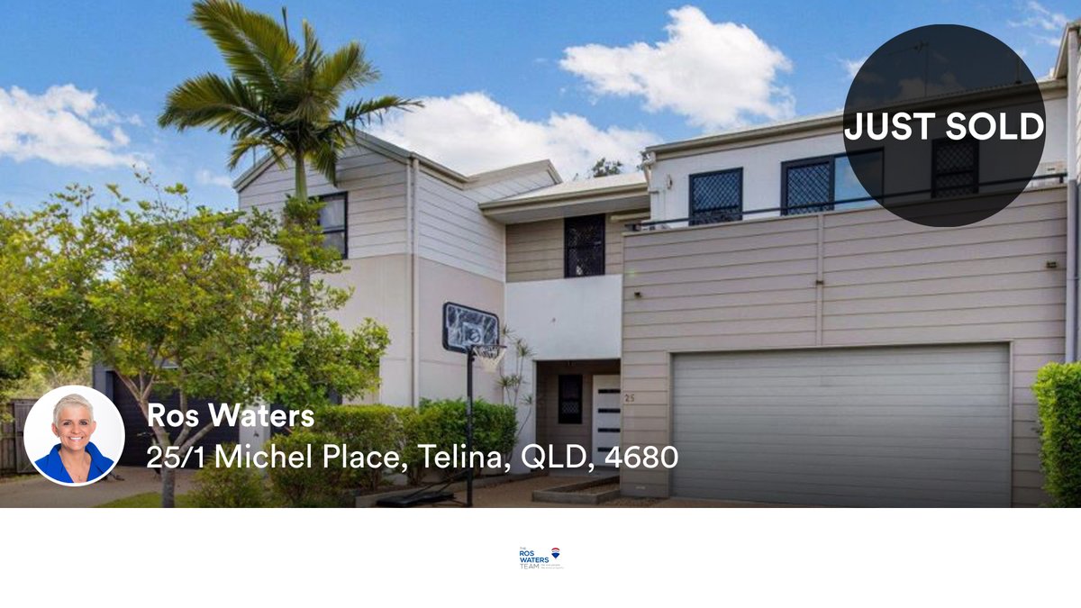 ros_waters's tweet photo. 🛌 3 🛀 2 🚘 2
📍 25/1 Michel Place, Telina, QLD, 4680

My latest sale on RateMyAgent.
 3524940
https://t.co/n0uM7nYpSR

...
#ratemyagent #realestate #Ros_Waters_REMAX https://t.co/ks5HgSjGhI