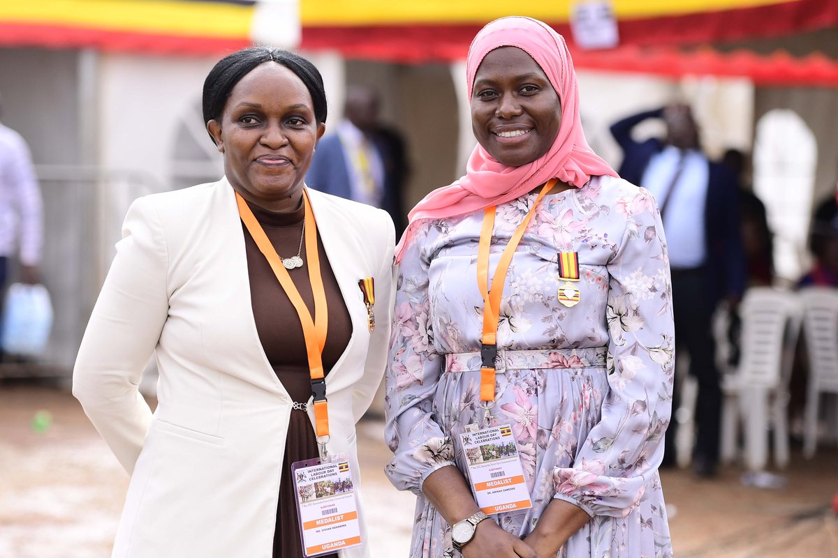 Ministry of ICT&NG (@moict_ug) on Twitter photo Top of the morning: H.E. <a href="/KagutaMuseveni/">Yoweri K Museveni</a> awards PS, Dr. <a href="/azawedde/">Aminah Zawedde</a> and <a href="/VivianDdambya/">Vivian Ddambya</a> national medals for their outstanding contribution to the field of Information and Communication Technology (ICT) in Uganda, during #ILD2023
Congratulations to the Titans for their achievement. Top of the morning: H.E. <a href="/KagutaMuseveni/">Yoweri K Museveni</a> awards PS, Dr. <a href="/azawedde/">Aminah Zawedde</a> and <a href="/VivianDdambya/">Vivian Ddambya</a> national medals for their outstanding contribution to the field of Information and Communication Technology (ICT) in Uganda, during #ILD2023
Congratulations to the Titans for their achievement.