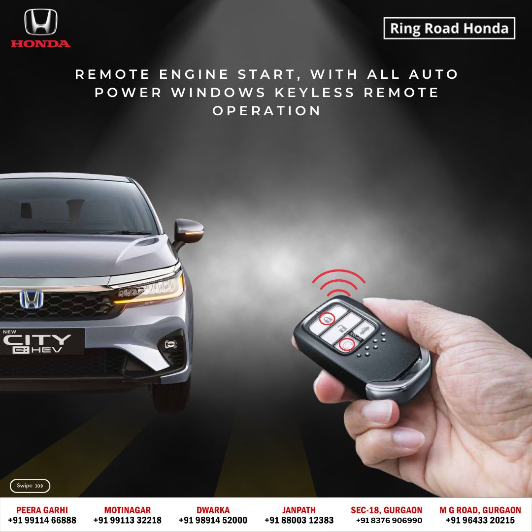 ring_honda's tweet photo. Honda City e: HEV is loaded with features like never before!

Walk away auto lock system
Illuminated cargo room
Cabin air purifier
.
.
.
#RingRoadHonda #DelhiNCR #HondaCarsIndia #Honda #Hondacityehev https://t.co/GwHPyBDnuE
