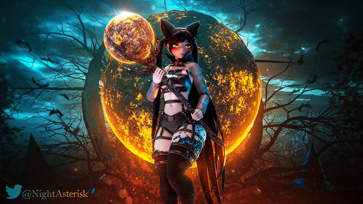 NightAsterisk's tweet image. Had to do something Amid Evil related after playing through the VR port that came out recently. This one being of the weapon called the "Celestial Claw". Cool mf staff thing that shoots planets

Avatar by BeardieChan beardiechan.gumroad.com

#VRChat #VRC #Blender3d #AmidEvilVR