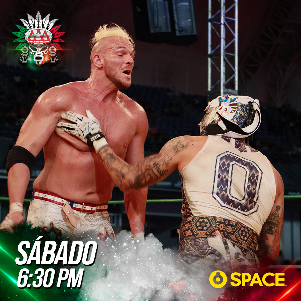 Las contiendas de éste sábado de lucha, están IMPACTANTES, te esperamos a partir de las ⌚️ 6:30 PM, con mucha emoción y NUEVO episodio de la Gira #LuchandoPorMéxico 🇲🇽

📺 <a href="/canalspace/">Canal Space</a>