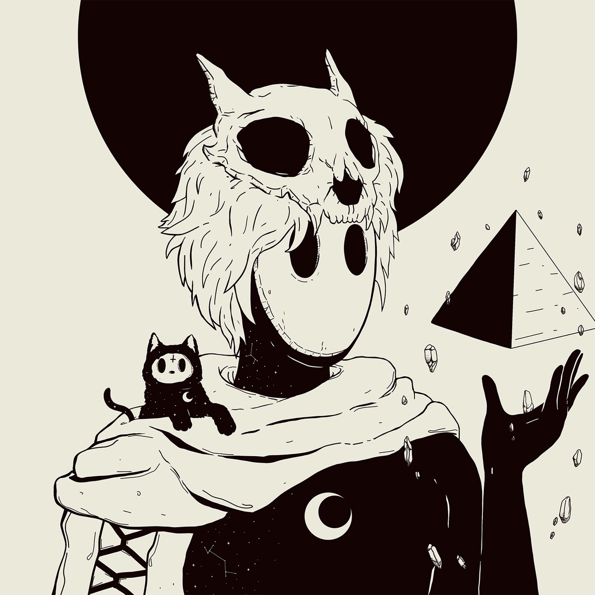 0xdeadsoul's tweet photo. GM! If artists received Like &amp; RT as much as giveaways do, we'd all have a substantial income😋 

Anyway, custom @Revenants_NFT for ma fam @MoonCake1738 is finally done🌙🐈‍⬛🌌 🔺 https://t.co/Tu0ZjseQ2k