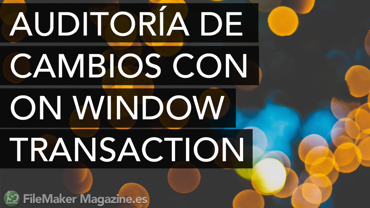 Nuevo vídeo: Auditoría de cambios con OnWindowTransaction.
(Sólo suscriptores. Trailer disponible)
bit.ly/adccowt
#muchoFileMaker
#FileMaker