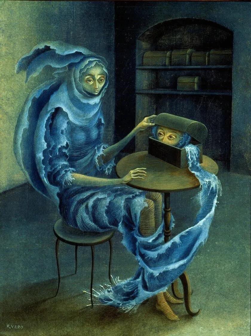 Arteymas_'s tweet photo. Encuentro, 1959
Remedios Varo (1908-1963) 
Óleo/tela.   Artista español-Mexicana https://t.co/gefIlIaapI