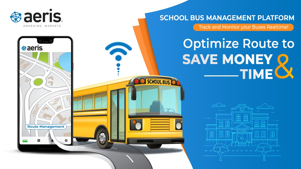 With Aeris' IoT-based school bus management platform, you can efficiently manage routes at your fingertips! Our transportation management system allows you to create and edit routes for pick-up and drop-off locations.

#SchoolBusManagement #BusManagement #Software #tracking