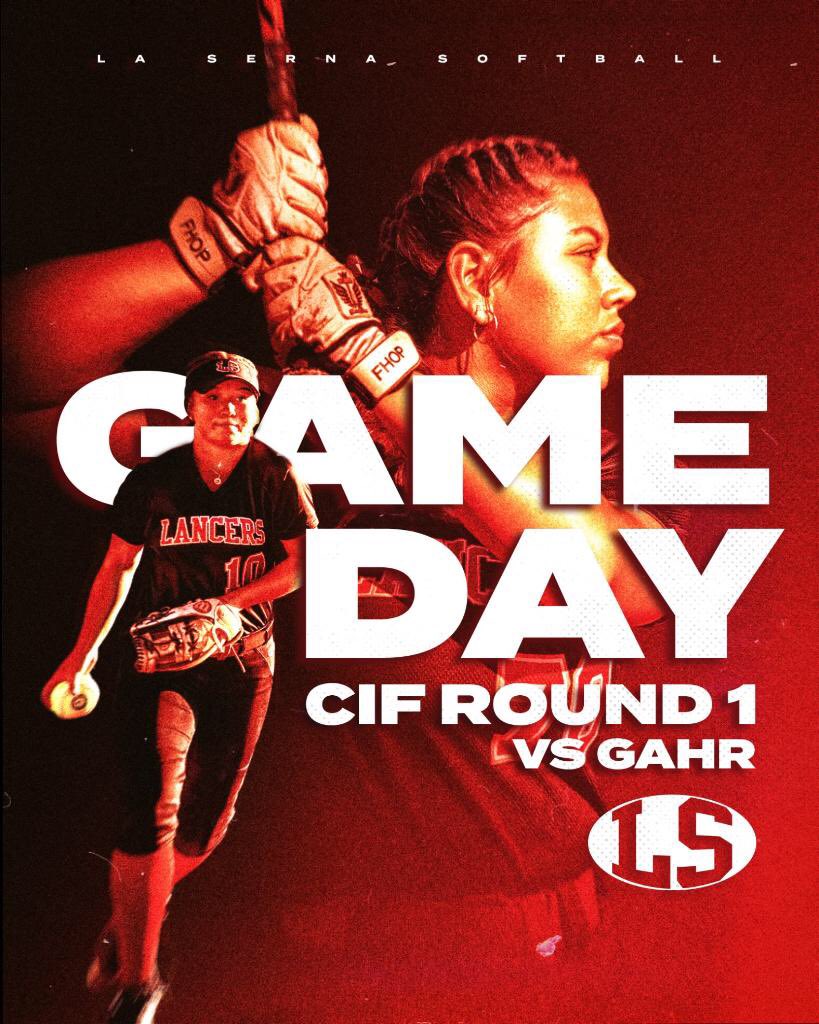 Game Day TUESDAY!
CIF ROUND 1 🥎

La Serna va Gahr at home 
⏰ 3:15pm