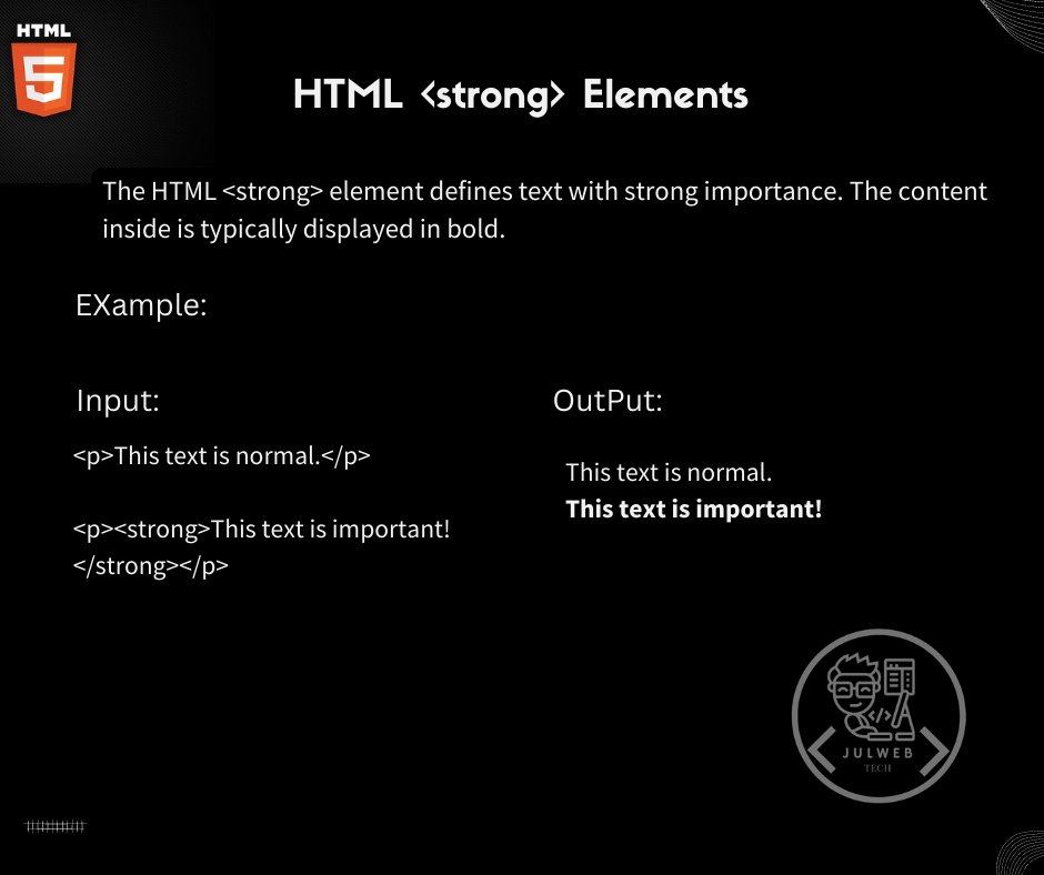 JulwebTech's tweet image. HTML Text Formatting Part-1
#html
Our Community Group: facebook.com/groups/4657258…
Our FB Page: facebook.com/JulwebTech/
Instagram: instagram.com/julwebtech/
Our YouTube Channel: youtube.com/channel/UCFYbc…
Twitter:
LinkedIn: linkedin.com/in/julwebtech/