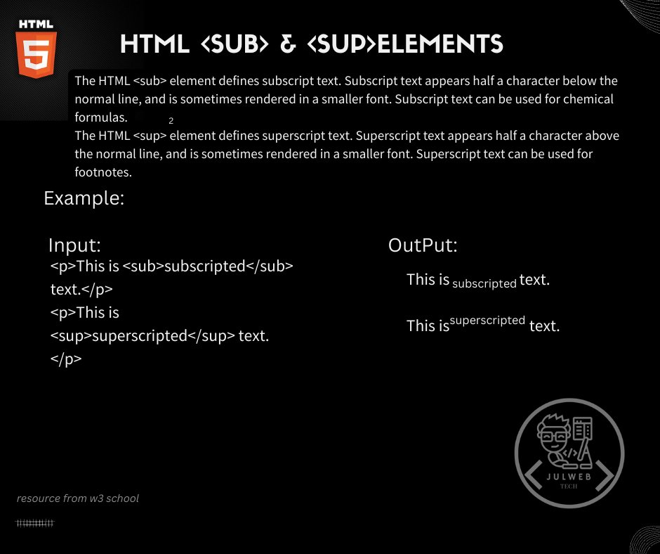 JulwebTech's tweet image. HTML Text Formatting Part-2
#HTML
Our Community Group: facebook.com/groups/4657258……Our FB Page: facebook.com/JulwebTech/Ins…: instagram.com/julwebtech/Our YouTube Channel: youtube.com/channel/UCFYbc……Twitter: : linkedin.com/in/julwebtech/
