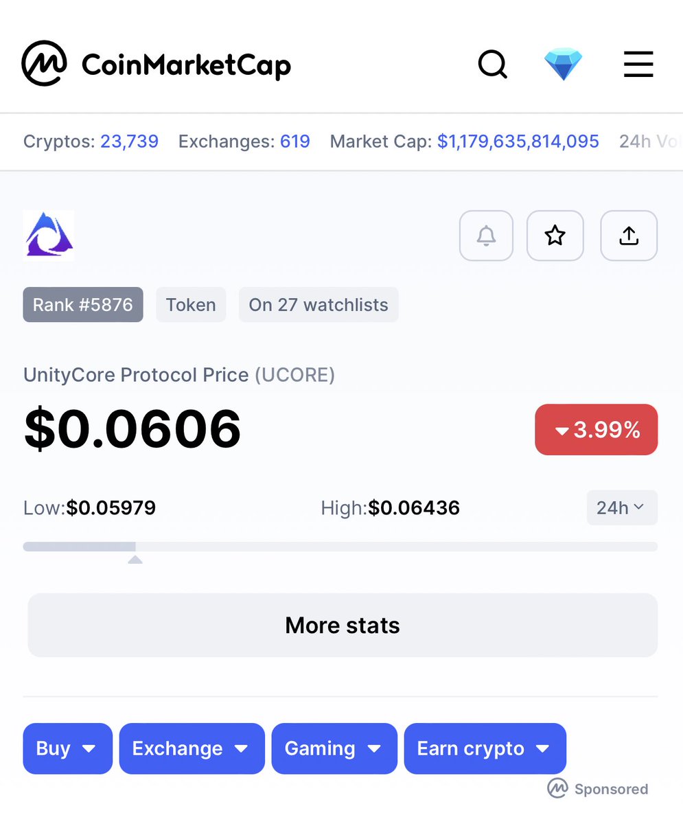 CoreDao3_Org's tweet photo. 🔥🔥 UPDATE 🔥🔥
#Unitycore has just been listed on CMC! This is a major milestone for UnityCore Community.
@UnityCorePro project is taking off, and this listing is just the beginning.
#Unitycore #CMC #Bullish #Coredao #listing #Corecosystem https://t.co/ZayjJbhMfr