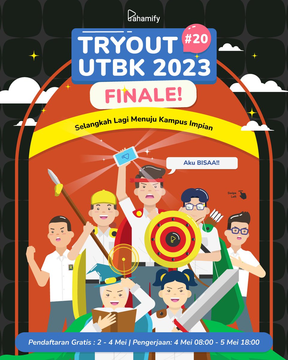 🎯FINALE TO UTBK 2023: Pendaftaran TO #20 GRATIS Dibuka!🎯 📆Pendaftaran: 2-4 Mei 2023 ✏️Pengerjaan: 4-5 Mei 2023 🥇TO PALING UPDATE mengikuti framework & kisi-kisi dari Kemdikbud 7 SUBTES🥇 Cara daftar di sini⬇️