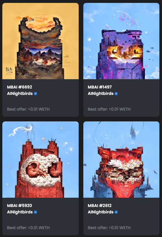EddNorris's tweet photo. @McLain57 Dang brotha those are some beautiful AI Arts
Here's my squad! 💙🦉 @ainightbirds #AINB #MBAI #NFT https://t.co/3WE7LUj8nE