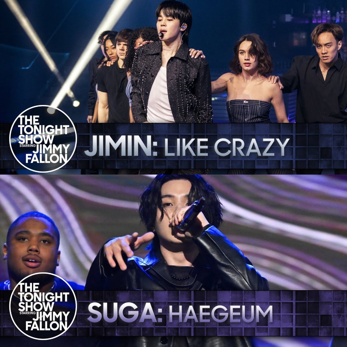 thv_vanttae's tweet photo. jimin and suga solo debut on @FallonTonight https://t.co/njNWzl2r5B