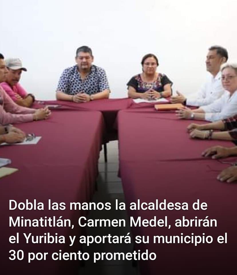 ForoCoatza's tweet photo. #Minatitlán #Yuribia
La alcaldesa de Minatitlán, la morenista #CarmenMedelPalma dejó en claro que no necesita el agua del Yuribia, sin embargo aportará el 30 por ciento de recursos para el municipio de Tatahuicapan.
https://t.co/UQ5xq9mN2t https://t.co/bZ8BQ3uu5W