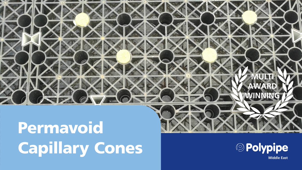 PolypipeME's tweet image. #Permavoid uses innovative #CapillaryCones to enable water to travel up into the soil through #PassiveIrrigation, minimising the challenge of water loss to evapotranspiration commonly experienced with above-soil irrigation methods.

Learn more here: bit.ly/3nDGOg3