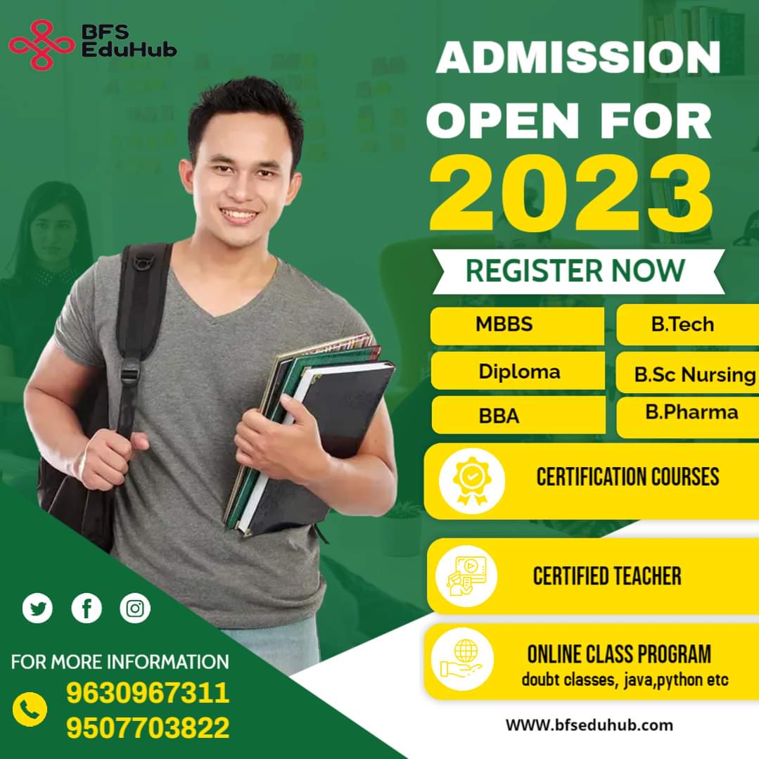 BfsEduhub's tweet image. Every success is usually an admission ticket to a new set of decisions.
Registation Link  Now Apply
forms.gle/QQ47hJaGuLVd76… 

#BFSEduHub #bfseduhubprayagraj #bfseduhubIndia #indiaeducation #indiatopconsultancy #ANM #GNM #bscnursing #patnaeducationconsultancy #BTech #admissionopen
