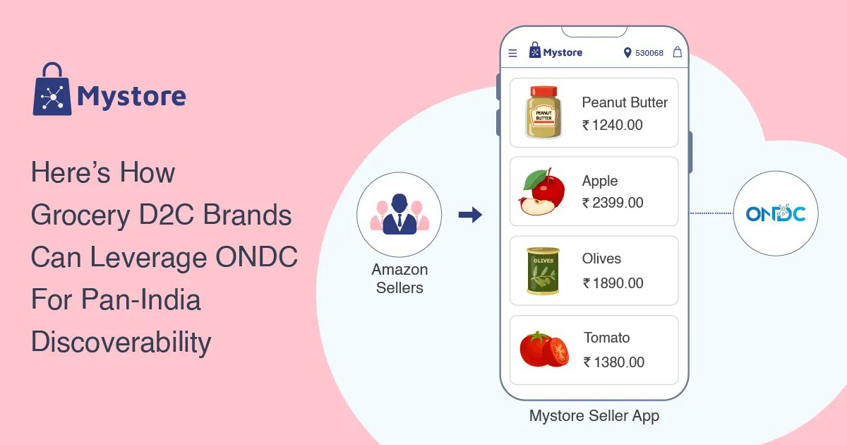 mystoreforindia's tweet photo. #MystoreGuide: How Grocery D2C Brands Can Leverage @ONDC_Official to Reach Pan-India Markets

Read more: https://t.co/cR8TjqNpCM     

#GroceryD2C #ONDC #PanIndia #MarketReach https://t.co/UuubH6xXOx