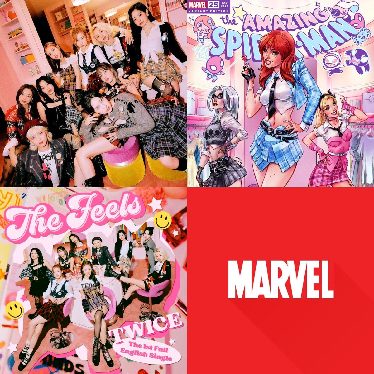 pammy0nce7_9's tweet photo. #TWICE x MARVEL is happening!!!

K-pop theme inspired by TWICE “THE FEELS” aesthetics are officially released in Marvel Comics Universe as “Special Edition” for The Amazing Spiderman 25 by the comic artists himself, J. Scott Campbell conceptualized by Tanya Lehoux!! @JYPETWICE 😍 https://t.co/1aVASYK2yk