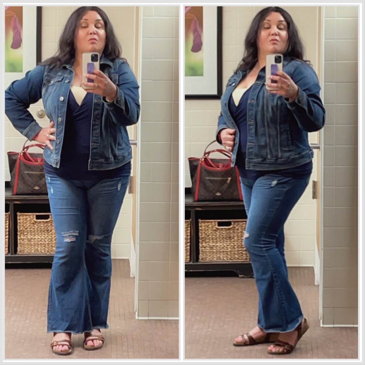 elizabethnhayes's tweet image. Spring in NEMO is perfect  jean jacket weather #midsizestyle #agelessstyle