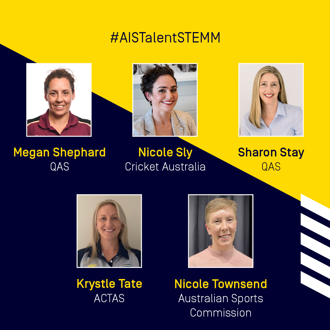 theAIS's tweet photo. #AISTalentSTEMM 2023 Participants

👉Megan Shephard @QldAcademySport 
👉Nicole Sly @CricketAus 
👉Sharon Stay @QldAcademySport
👉Krystle Tate @theACTAS 
👉Nicole Townsend @ausport 

🧵4/5 https://t.co/TCNSYRhoZ5