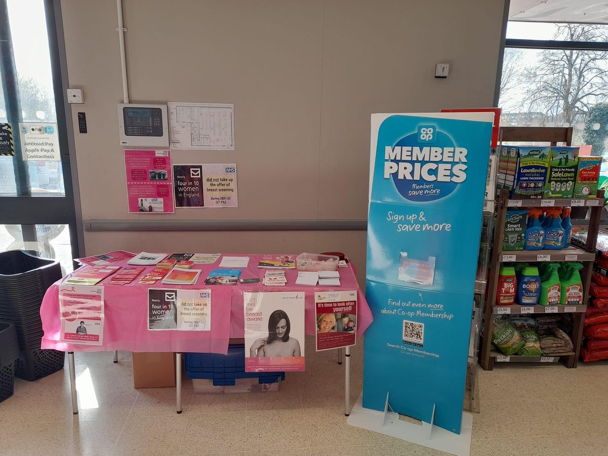 #teamWolseleyRd 

Last wk we had the team from the NHS to raise awareness of the importance of breast screening!!

‼️- 4 in 10 don’t turn up to there appointments!!!

#BreastAwareness #NHS #GetChecked #Screening #Plymouth 
#ItsWhatWeDo #coopradio #beingcoop