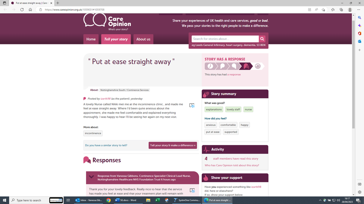 Some more great feedback for <a href="/CasSouth/">SouthCAS</a> from a patient ❤️
