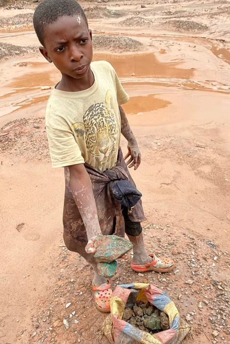 The truth about the Congolese mines where kids are paid $2-a-day to dig for cobalt. This for our privilege of having cell phones and electric cars...hope their lives are worth it. 🤔