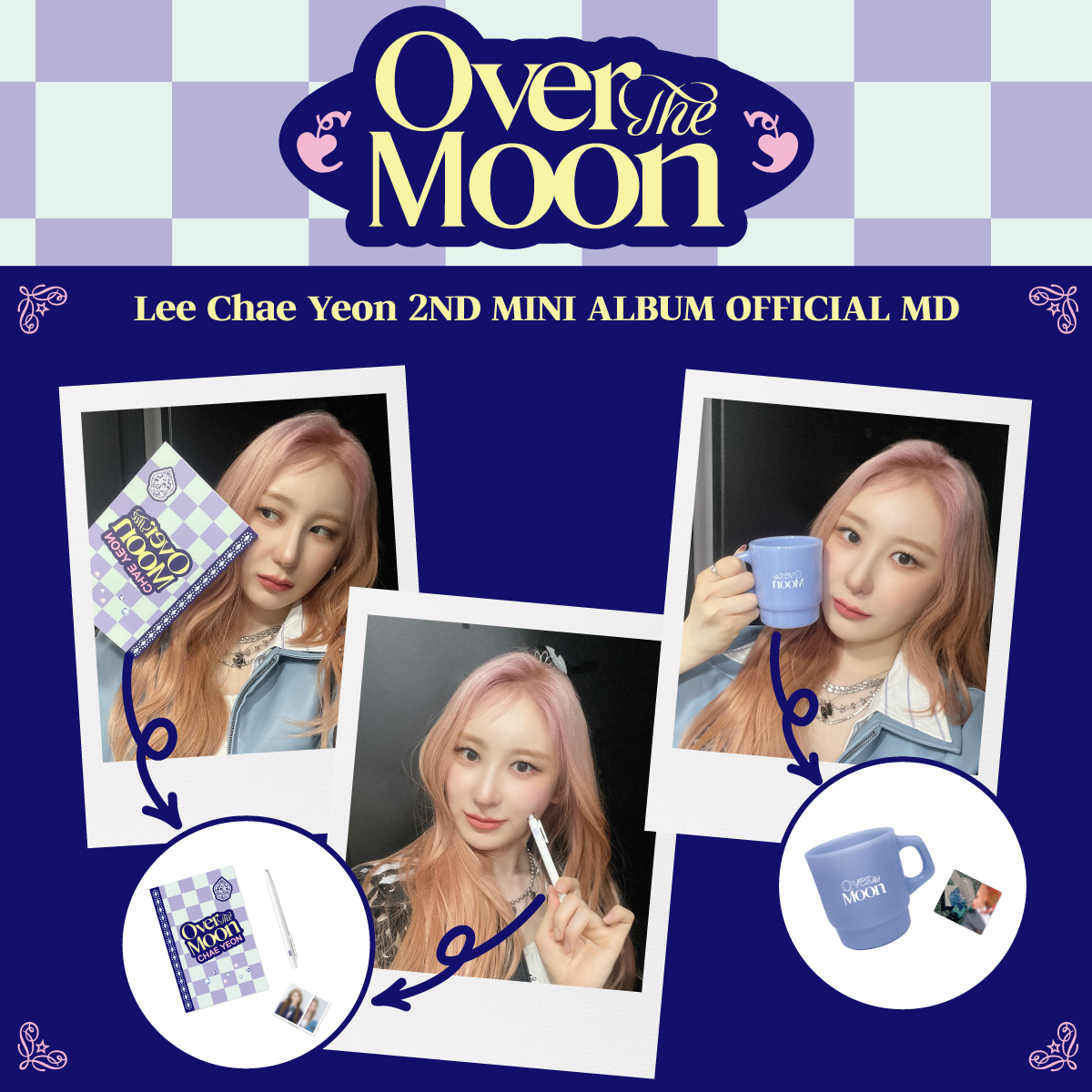WMstore_MD's tweet photo. LEE CHAE YEON [Over The Moon] OFFICIAL MD OPEN

📅 ONLINE PRE ORDER : 2023. 04. 20 (THU) 12:00 PM (KST) ~ 재고 소진시

📌 WM STORE에서 단독 예약 판매
🔗PLACE OF SALE : https://t.co/UcHqhgxgic

#이채연 #LEECHAEYEON #OverTheMoon #WMstore https://t.co/bcMlXVf7nJ