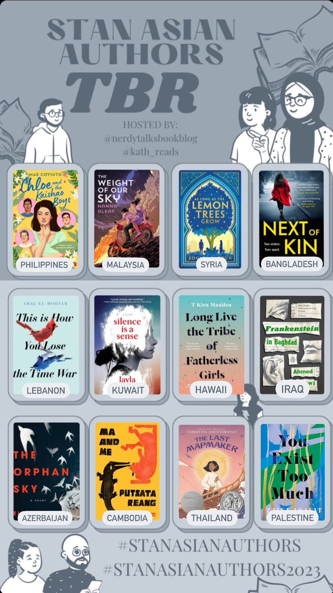 katonjellicoe's tweet photo. my very very ambitious possibility pile for #StanAsianAuthors, #AsianReadathon & AAPI Heritage month ๐
โจ
i really tried my best to diversify this year's tbr (& exclude countries that i've already read from) so i'd just wing the prompts for both readathons. wish me luck!! https://t.co/WuintgZXri