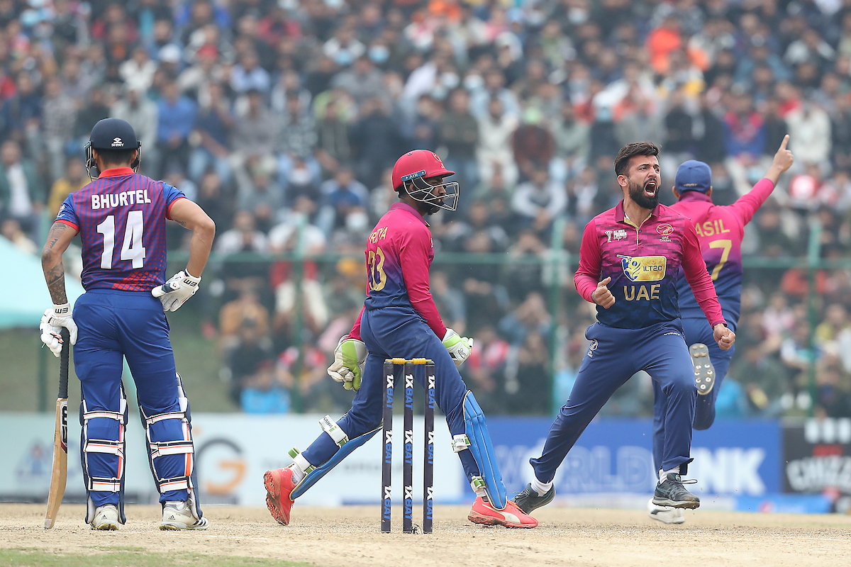 EmiratesCricket's tweet photo. Congratulations Nepal!
Nepal beat UAE by seven wickets in the ACC Premier Cup final to qualify for this year's Asia Cup.
We are proud of the effort from our boys, we will be back and STRONG! 💪🇦🇪
Scorecard and details: https://t.co/elXH5F89OZ https://t.co/eYyzMsN4qF