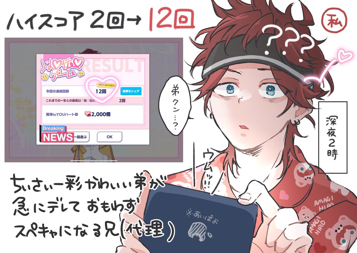 これは深夜2時に以心伝心ハイスコア2回から12回に急成長して脳内処理が追いつかない兄(代理)の実体験 