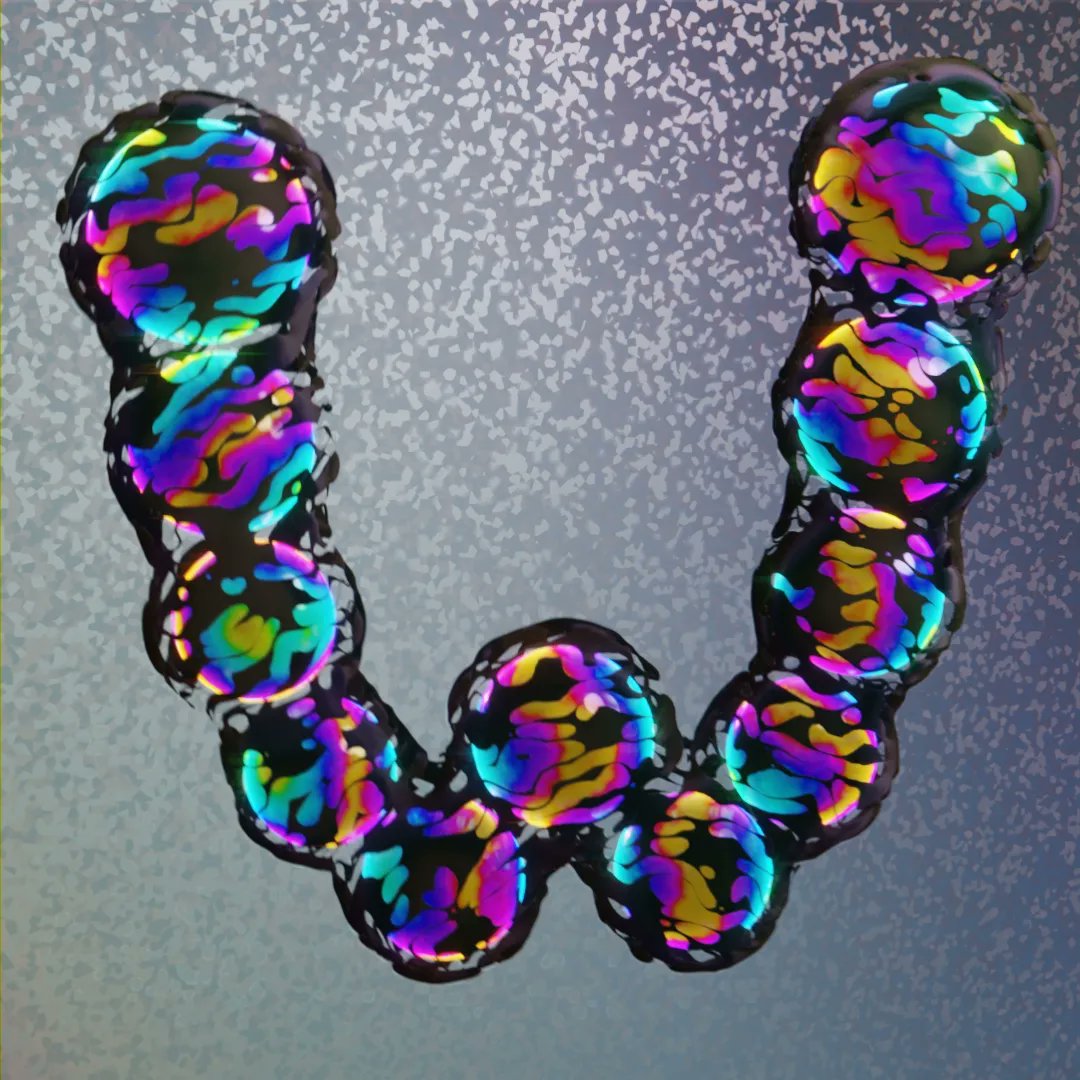 MaureenvD_R's tweet photo. GM to double U

#36daysoftype 
#36days_W
#36daysoftype10
#36daysoftype2023
#blender3D 
#geometrynodes 
#metaballs https://t.co/g1VOJ1axH5