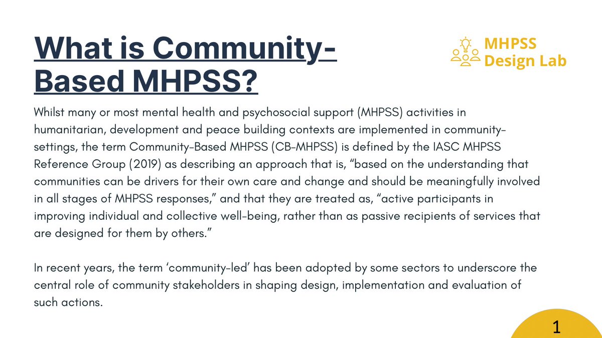 MHPSSDesignLab's tweet image. Here is a 🧵with a few Frequently Asked Questions about the MHPSS Design Lab 👇🏽which launches its first pilot today in #SriLanka
What is the @MHPSSDesignLab?
What is Community-Based MHPSS?
