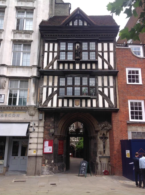 A photograph of a 13th century gatehouse.