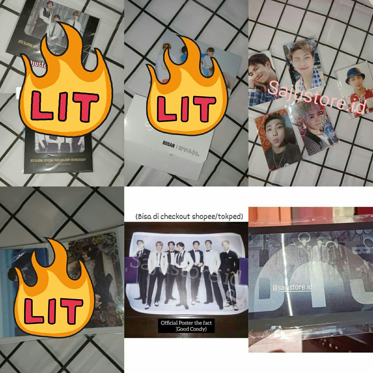 sajustore_id's tweet photo. *BIG SALE HARI RAYA* Disc Up to 70-80% OFFICIAL MERCH BTS! Wts bts ina

✅Radystock
✅good condition
✅Bisa sistem dp/fullpay
📍dom jatim
🛍️Bisa Co Shopee/manual expedisi / (req tokopedia) 
*Bisa req pake spaylatter*

(Ada GO,join Dm)
feel free to ask anything
#wtsbts #KPOPMERCH https://t.co/aUJQJUkAsR