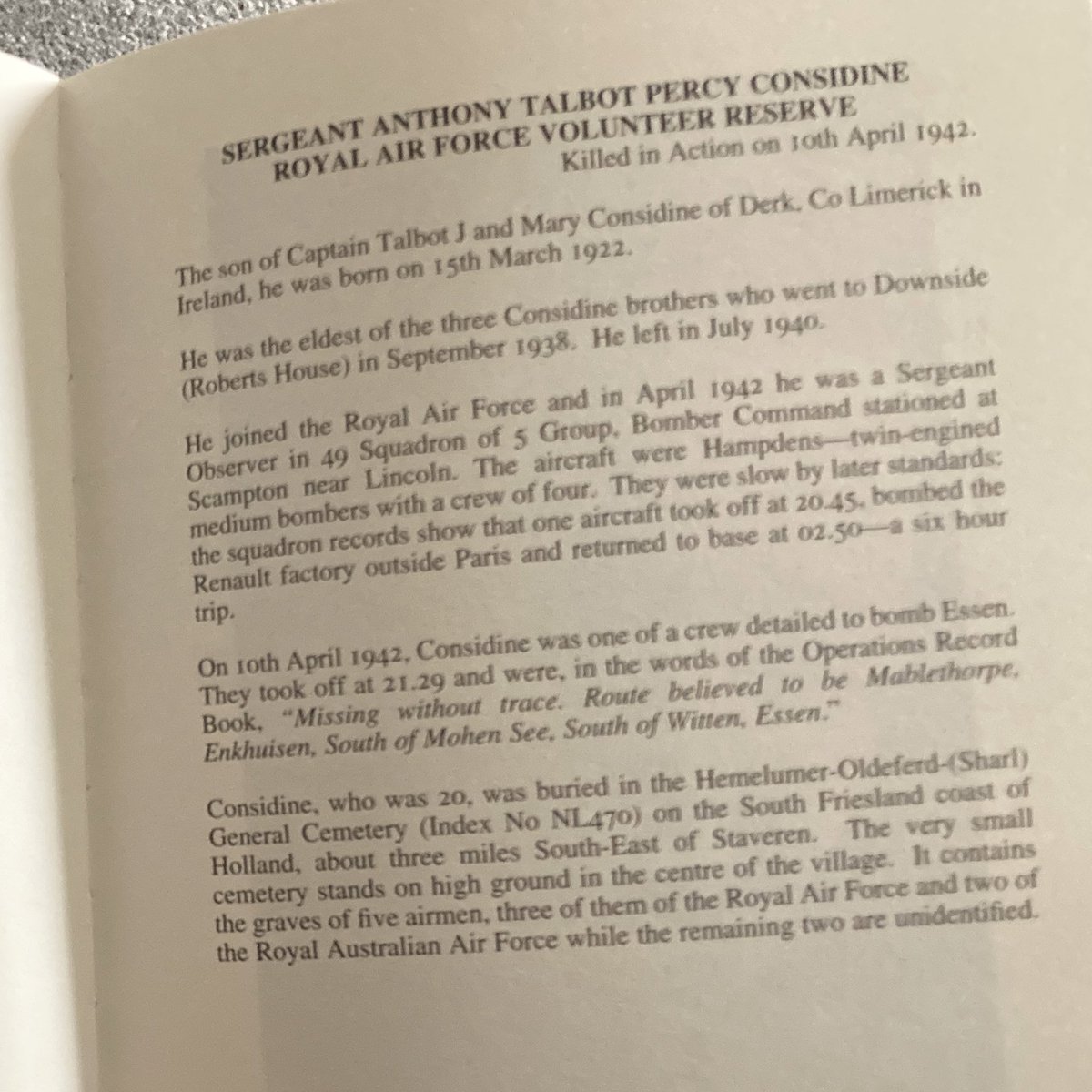 steveyp116's tweet photo. @GerBrowne4 He was an old boy of @downsideschool, here is his obituary from ‘Downside and the War 1939-45’ https://t.co/H4sgUWjb4e