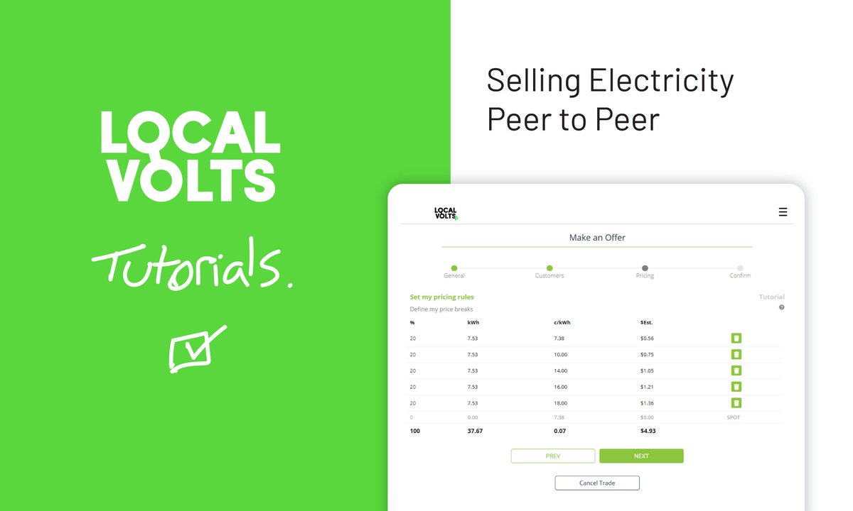 localvolts's tweet photo. How to sell you excess solar energy on the Localvolts Peer to Peer marketplace.

https://t.co/X2Q5qttvpE https://t.co/m39BQ0Wjy2